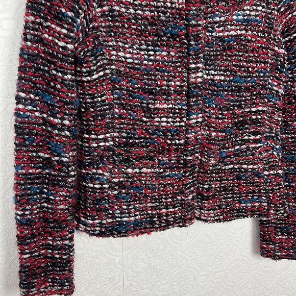 IRO Carene Tweed Jacket Textured Red Black Blue Coat Classic Classy Formal Work - Picture 4 of 7